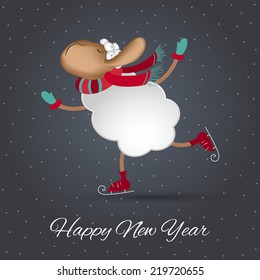 New years greeting card. Vector symbol element for New Year's design.