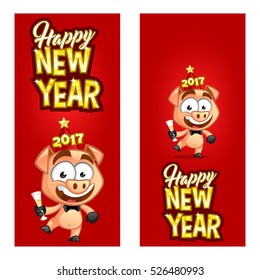 New Year's greeting card, vector illustration