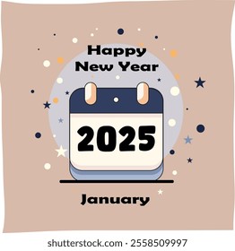 New Year's greeting cards with calendar theme, suitable for New Year's content
