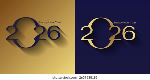 New Year's greeting logo design 2026 logo design, gold and black numbers for New Year's celebration, events and greetings