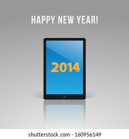 New Years Greeting on a Tablet
