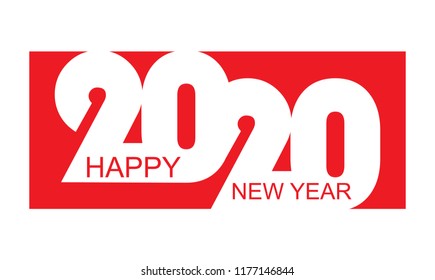 New Year's greetings with the new 2020 year, red background