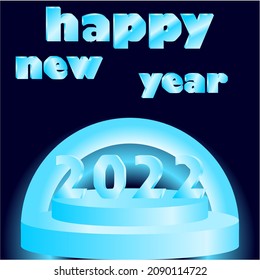 new year's greetings 2022 with neon concept.illustration,3d