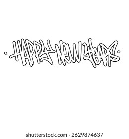 New Year's greetings in the form of graffiti style