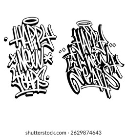 New Year's greetings in the form of graffiti style