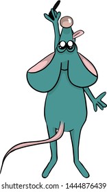 New Year's greetings for the Happy New Year with the symbol of the year 
with the rat mouse
