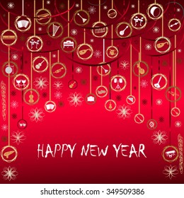 New Year's greetings with musical instruments