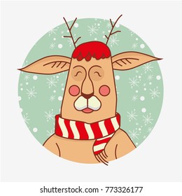 New Year's happy deer