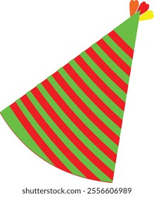 New Year's hat 2025 vector illustration for the new year in GREEN and RED