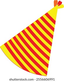 New Year's hat 2025 vector illustration for the new year in YELLOW and RED