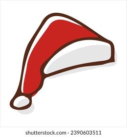 New Year's hat on a white background drawing vector