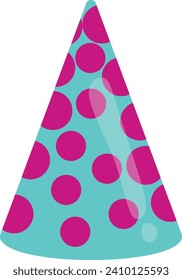 New Year's Hat Set. Cartoon Style. Isolated On White Background