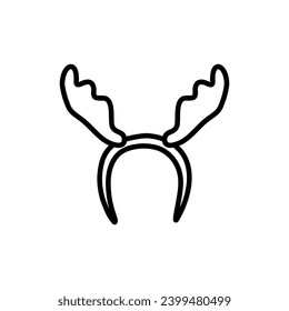 New Years headdress Xmas deer rim horns logo icon sign Christmas festive headbands Doodle design Cartoon children's style Fashion print clothes apparel greeting invitation card banner flyer poster ad