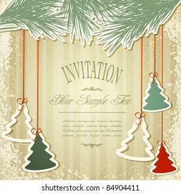 New Year's Holiday Background With Hanging Herringbone