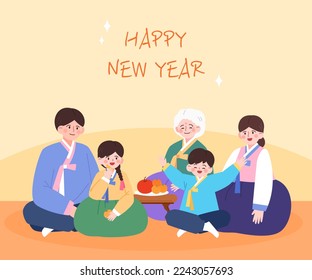 New Year's holiday person illustration template
