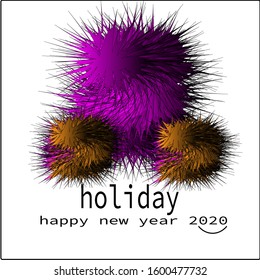 new year's holidays 2020, abstract purple