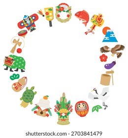 Material del marco de ilustración del año Nuevo.