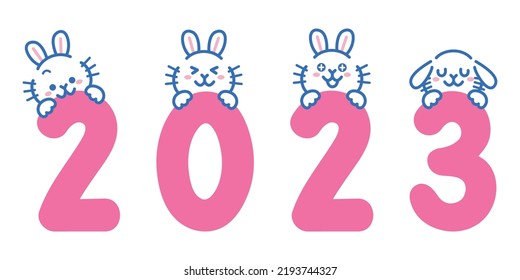 New years illustration of the rabbit in 2023