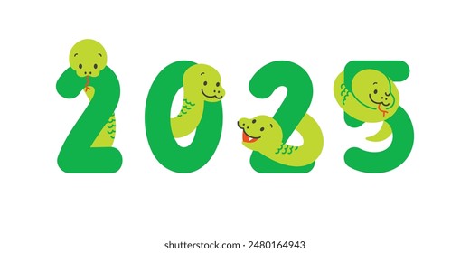 New years illustration of the snake in 2025