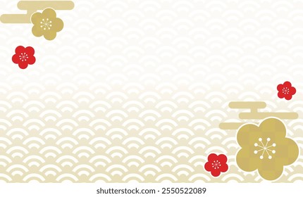 New Year's Japanese pattern illustration background material