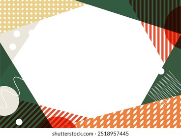 Material de fundo de moldura de estilo japonês do Ano Novo (vermelho, verde, ouro)
