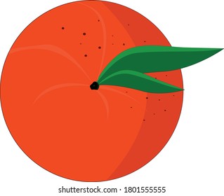 New Year's, juicy and fragrant tangerine with green leaves