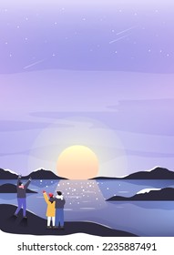 New Year's landscape gradation illustration 
