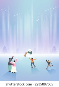 New Year's landscape gradation illustration 
