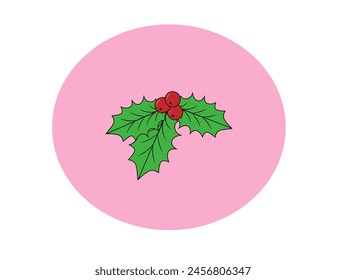 New Year's leaf on a pink background