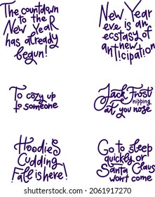 New Year's lettering for postcards with decoration elements. Vector illustration