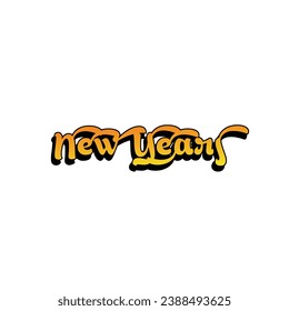 New years lettering text graphic design