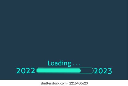 New Year's loading bar. year 2022 to 2023. happy new year background and template. 
