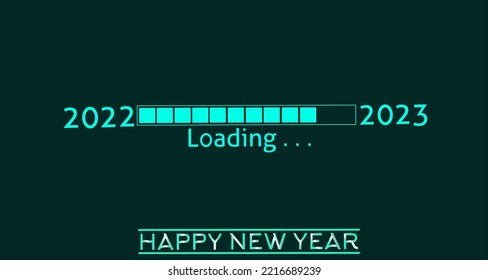 New Year's loading bar. year 2022 to 2023. happy new year background and template. 