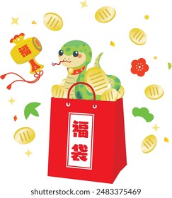 New Year's lucky bag of the Year of the Snake. Translation : "Lucky bag " "Fortune"