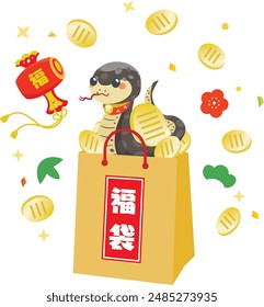 New Year's lucky bag of the Year of the Snake. Translation : "Lucky bag " "Fortune"