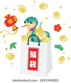 New Year's lucky bag of the Year of the Snake. Translation : "Lucky bag " "Fortune"