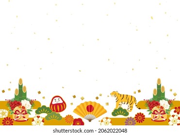 New Year's lucky charm and tiger vector illustration