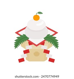 New Year's material: Simple and cute kagami mochi icon(Japanese style)