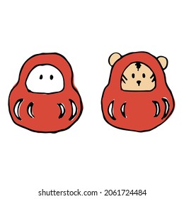 Material de Año Nuevo Daruma simple y Daruma tigre