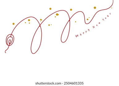 New Year's Material: Simple and stylish New Year's card material (Year of the Snake) made with line art of the zodiac snake