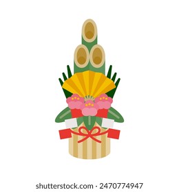 New Year's materials: Simple and cute Kadomatsu icon(Japanese style)