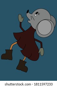new year's mice drawn in vector are dancing