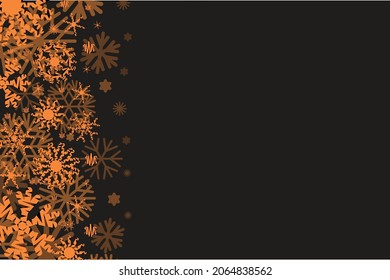 New Year's multi-colored, festive and bright background. Snowflakes with a tiger print on a black background. Horizontal layout. There is free space for text. Vector illustration.
