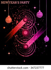 New Year's Party flyer design for night club event.