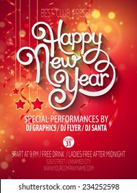 New Year's party poster. Vector illustration