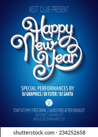 New Year's party poster. Vector illustration