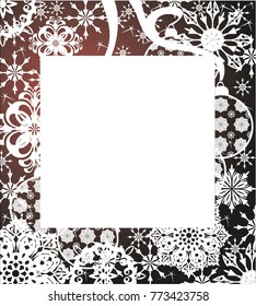 New Year's pattern with bright Christmas decorations. Free space for a welcome text. Vector illustration.