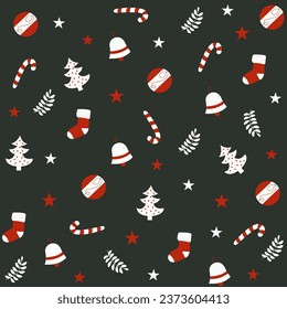 New Year's pattern. Christmas. Pattern for New Year's holidays. Pattern for gifts, wallpaper, pajamas and textiles.