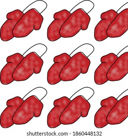 new year's pattern with red gloves