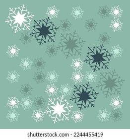 Patrón de copos de nieve de Año Nuevo en colores de moda azules 2023.